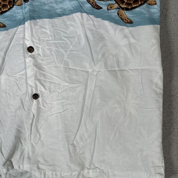 Pacific Legend Hawaiian Shirt Santa Sea Turtle Print Men’s Size XL White - Picture 4 of 11